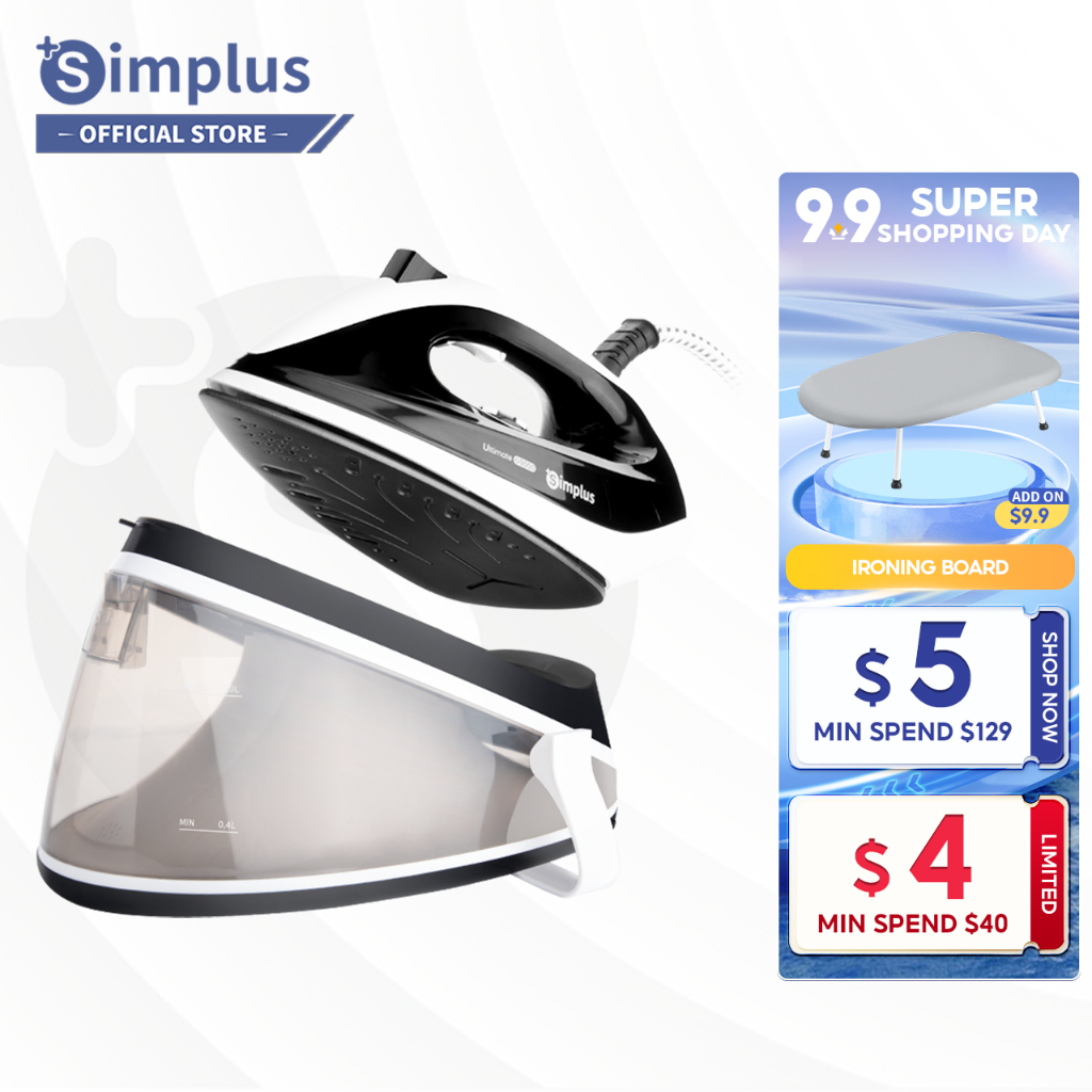 Simplus Steam Generator Ultimate G9000 Iron Garment Steamer Smooth Soleplate Strong Output 5 Mode Ironing