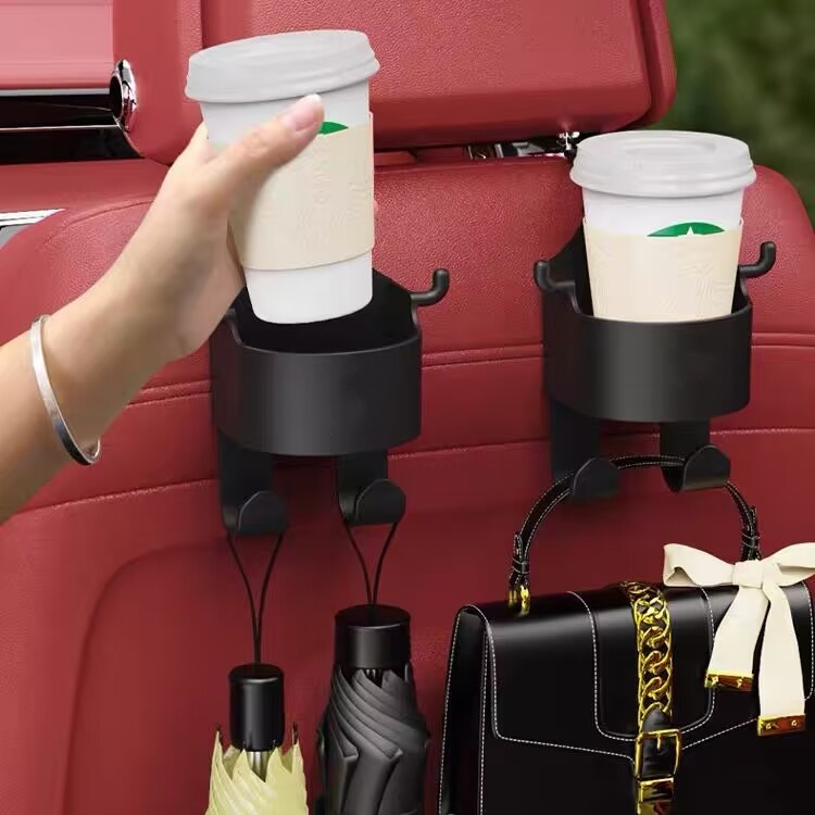 Car Hook Water Cup Holder Seat Back Headrest Hook Car Phone Holder for Bag Handbag Multifunctional Storage Hanger Cup Storage Hooks
